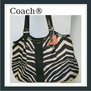 COACH Signature Stripe Zebra Print F24022